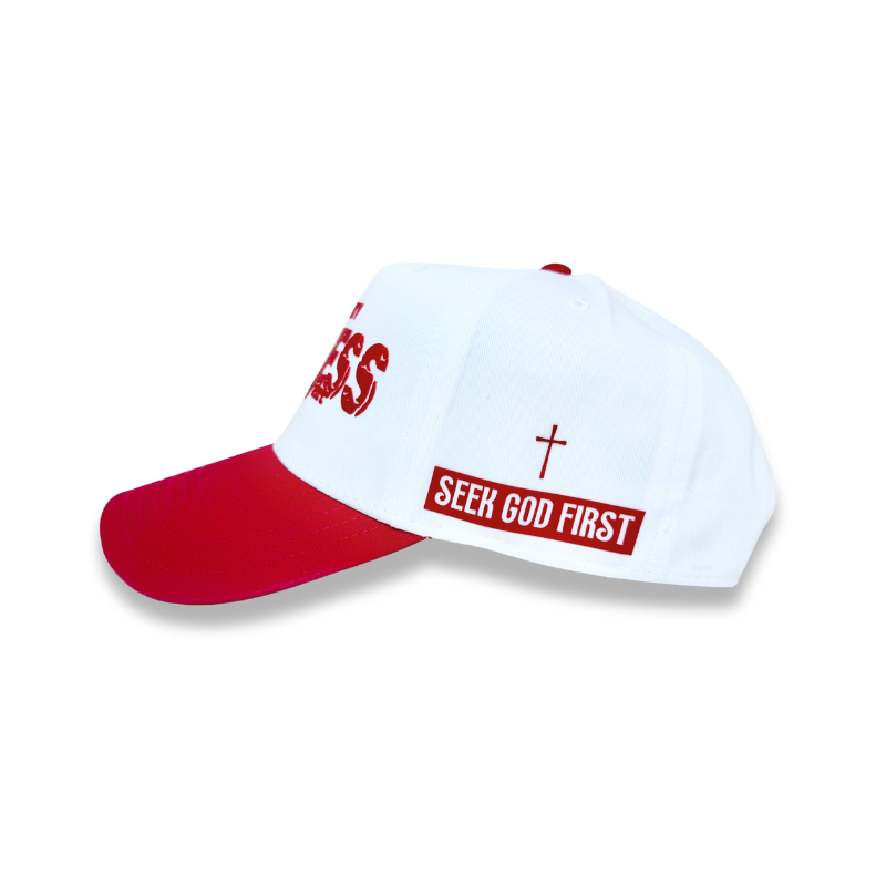 Fearless Signature Hat – White with Destroyed Red Design