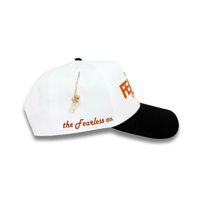 Fearless Signature Hat – White & Black with Texas Orange Design